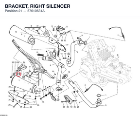 BRACKET, RIGHT SILENCER 57610631A diagram position