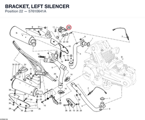 BRACKET, LEFT SILENCER 57610641A diagram position