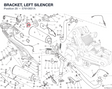 BRACKET, LEFT SILENCER 57610651A diagram position