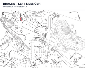 BRACKET, LEFT SILENCER 57610651A diagram position