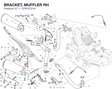 BRACKET, MUFFLER RH 57610721A diagram position