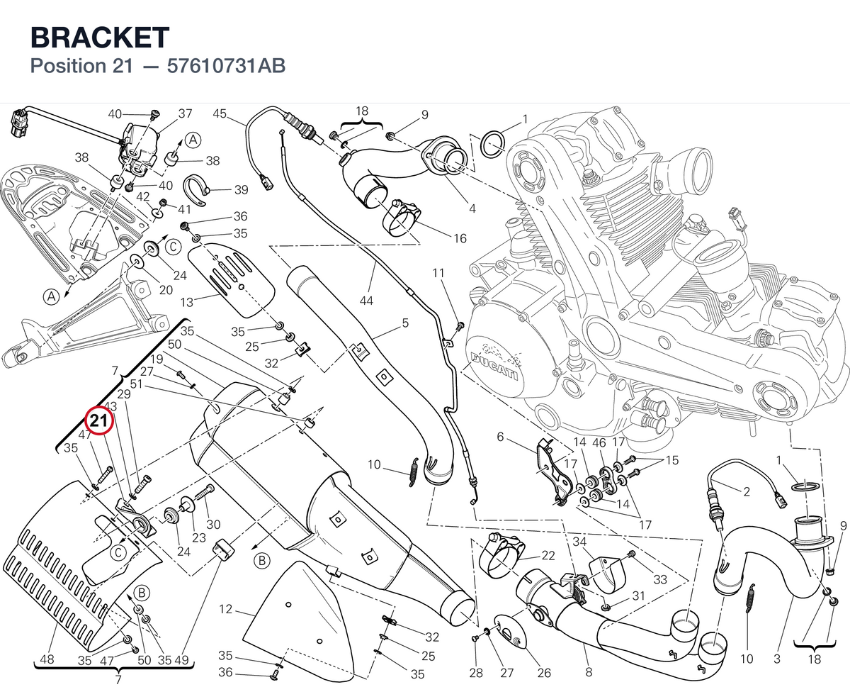 BRACKET 57610731AB diagram position