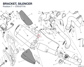 BRACKET, SILENCER 57610771A diagram position
