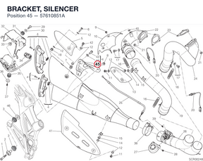 BRACKET, SILENCER 57610851A diagram position
