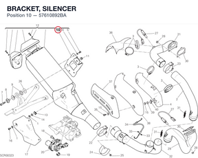 BRACKET, SILENCER 57610892BA diagram position