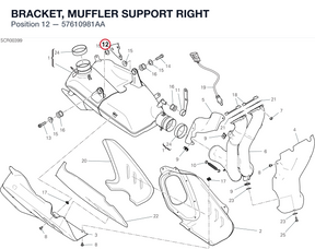 BRACKET, MUFFLER SUPPORT RIGHT 57610981AA diagram position