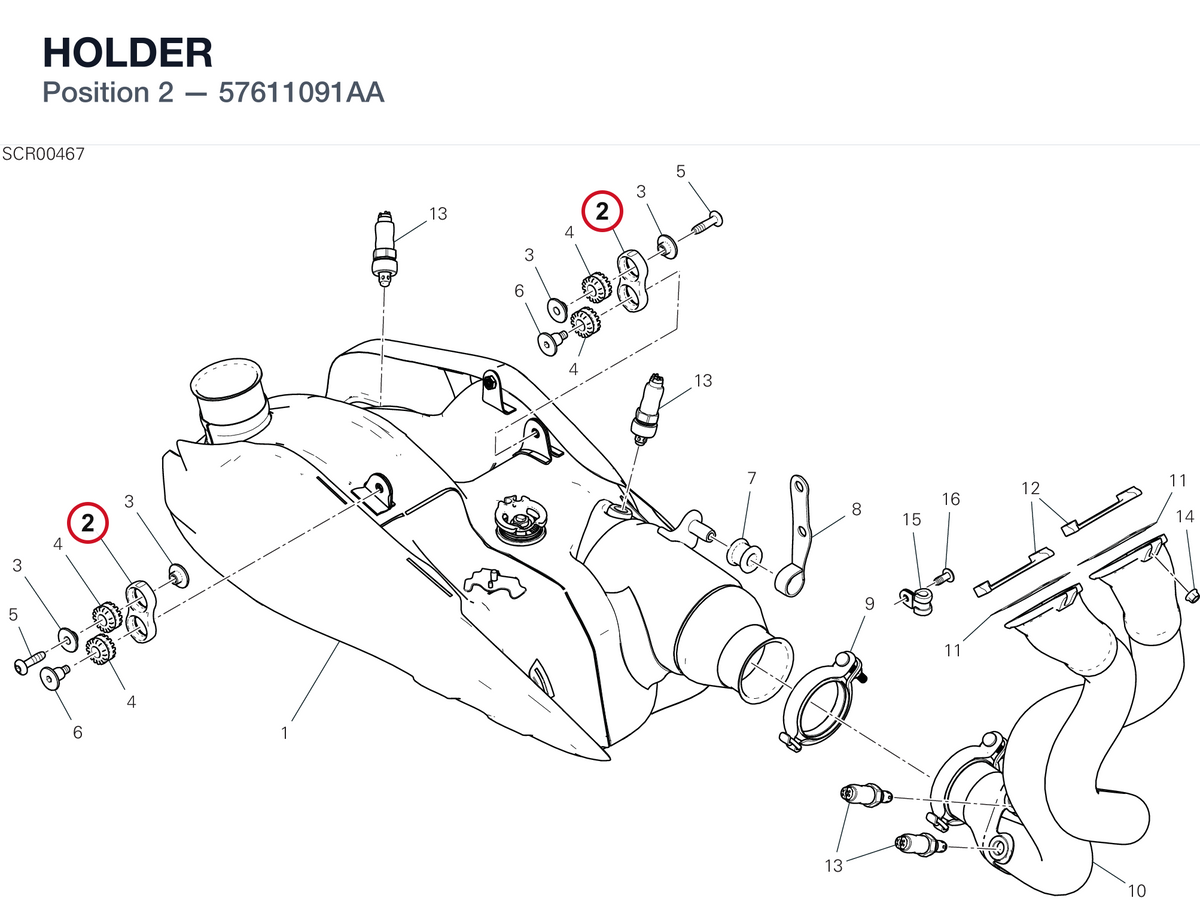 HOLDER 57611091AA diagram position