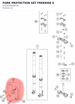 Diagram preview: FORK PROTECTION SET FREERIDE E (47201094000C1B)