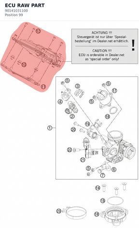 Diagram preview: ECU RAW PART (90141031100)
