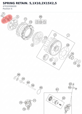 Diagram preview: SPRING RETAIN. 5,1X10,2X15X2,5 (47032006000)