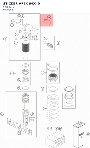 Diagram preview: STICKER APEX 90X40 (52000215)