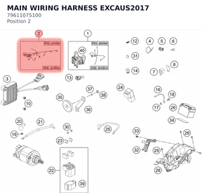 Diagram preview: MAIN WIRING HARNESS EXCAUS2017 (79611075100)