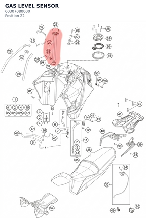 Diagram preview: GAS LEVEL SENSOR (60307080000)