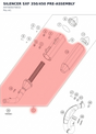 Diagram preview: SILENCER SXF 350/450 PRE-ASSEMBLY (A47005079033)
