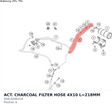 Diagram preview: ACT. CHARCOAL FILTER HOSE 4X10 L=218MM (95815000218)