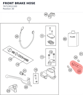 Diagram preview: FRONT BRAKE HOSE (76713011100)