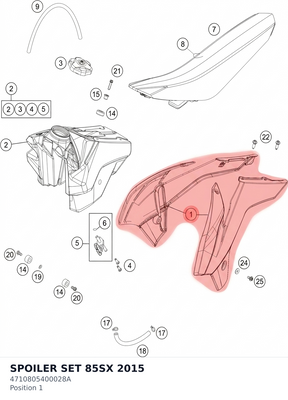 Diagram preview: SPOILER SET 85SX          2015 (4710805400028A)