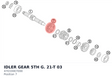 Diagram preview: IDLER GEAR 5TH G. 21-T      03 (47033007000)