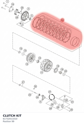 Diagram preview: CLUTCH KIT (61732011010)
