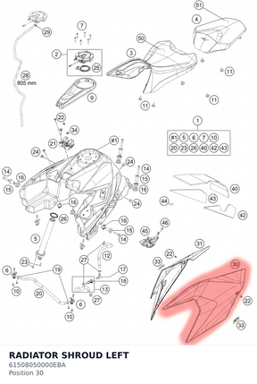 Diagram preview: RADIATOR SHROUD LEFT (61508050000EBA)