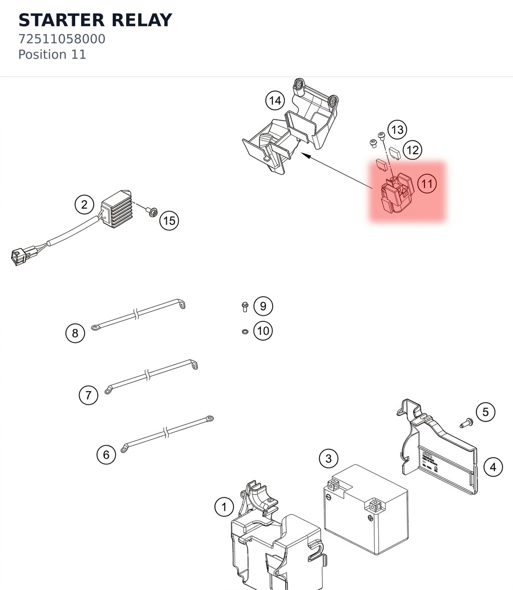 Diagram preview: STARTER RELAY (72511058000)
