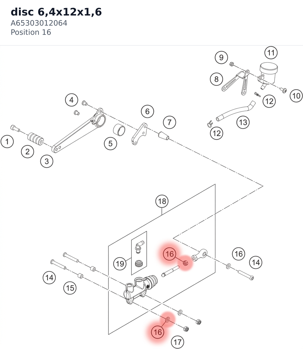 Diagram preview: disc 6,4x12x1,6 (A65303012064)