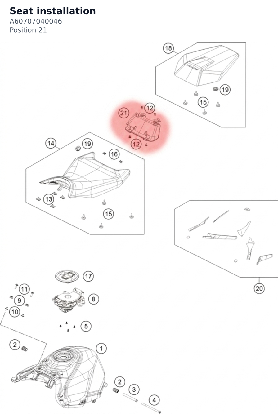 Diagram preview: Seat installation (A60707040046)