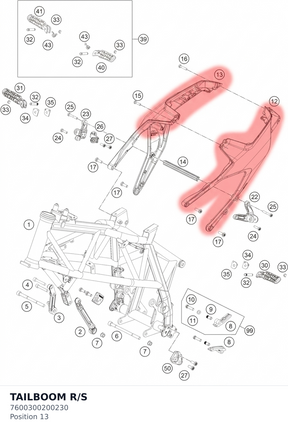 Diagram preview: TAILBOOM R/S (7600300200230)