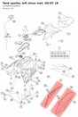 Diagram preview: Tank spoiler, left silver met. SD-GT 18 (61408050100BHA)