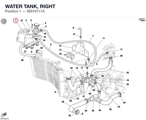 WATER TANK, RIGHT 58510111A diagram position