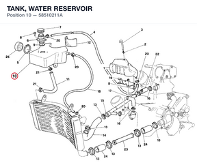 TANK, WATER RESERVOIR 58510211A diagram position