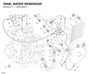 TANK, WATER RESERVOIR 58510581A diagram position