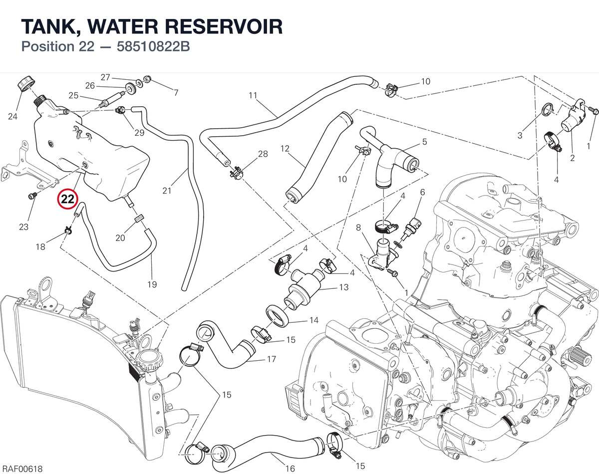 TANK, WATER RESERVOIR 58510822B diagram position