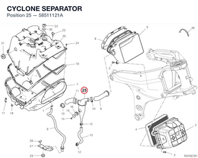 CYCLONE SEPARATOR 58511121A diagram position