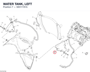 WATER TANK, LEFT 58511191A diagram position