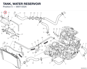 TANK, WATER RESERVOIR 58511332A diagram position