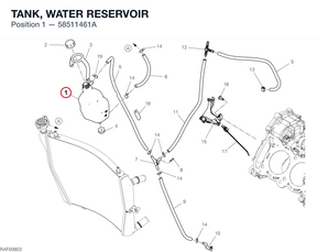 TANK, WATER RESERVOIR 58511461A diagram position