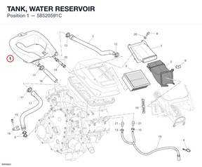 TANK, WATER RESERVOIR 58520591C diagram position
