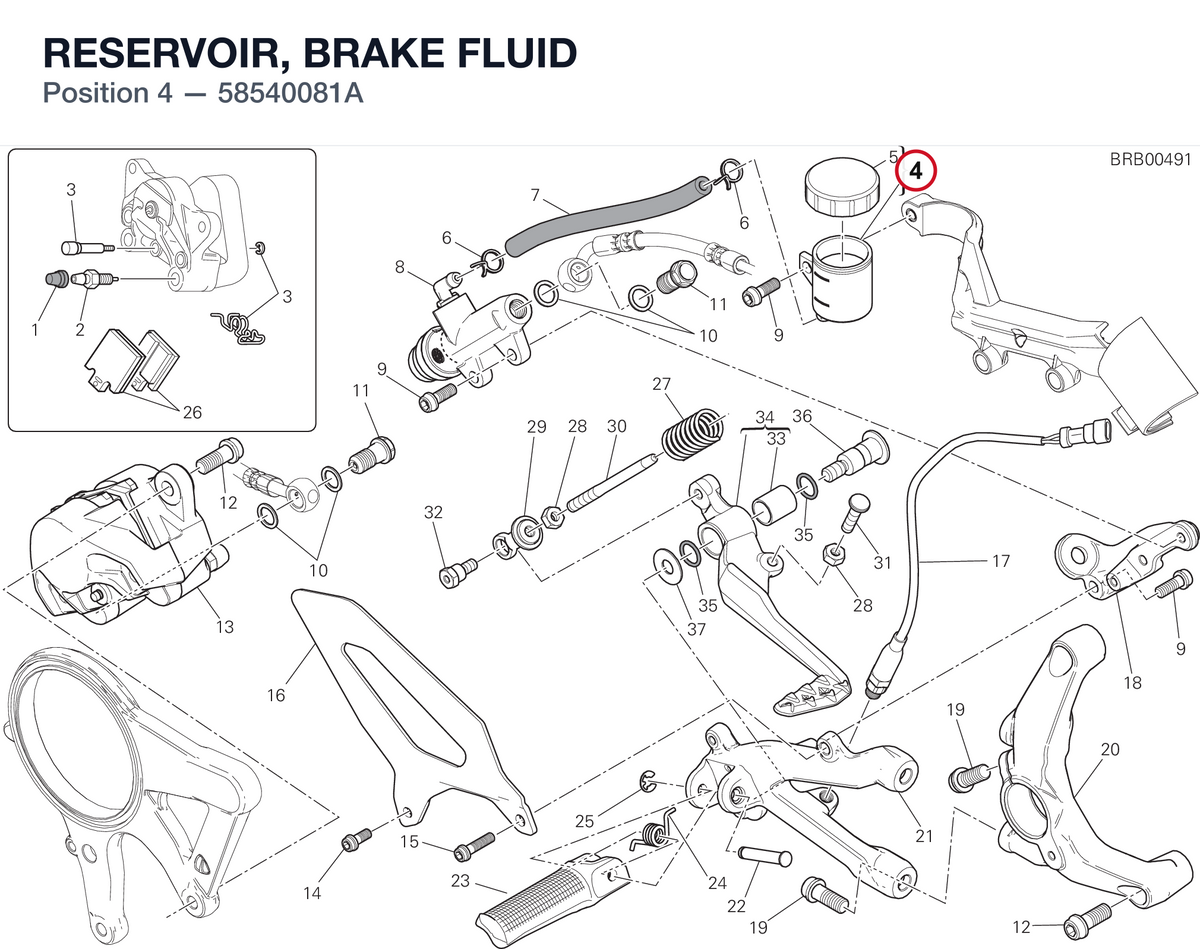 RESERVOIR, BRAKE FLUID 58540081A diagram position