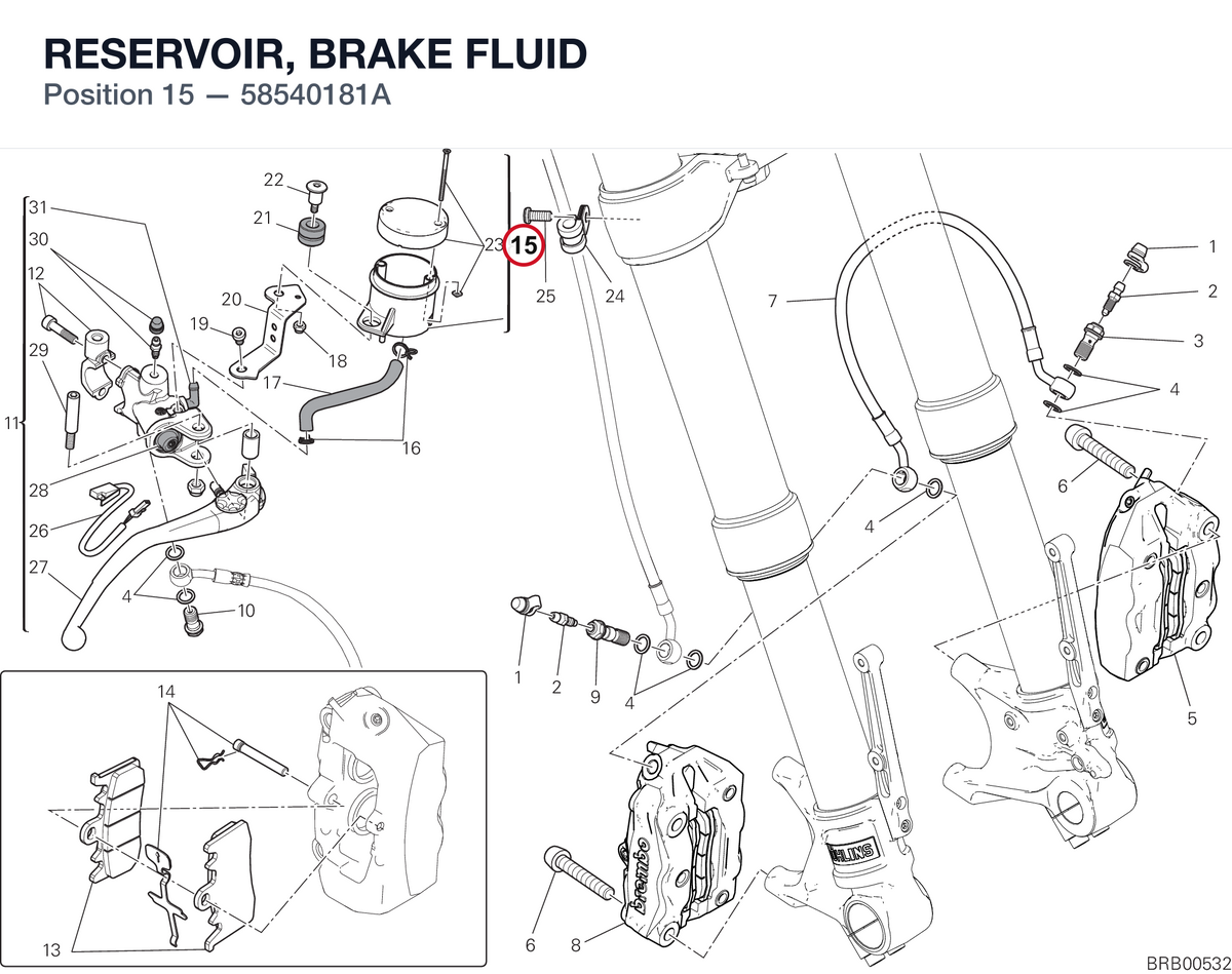 RESERVOIR, BRAKE FLUID 58540181A diagram position