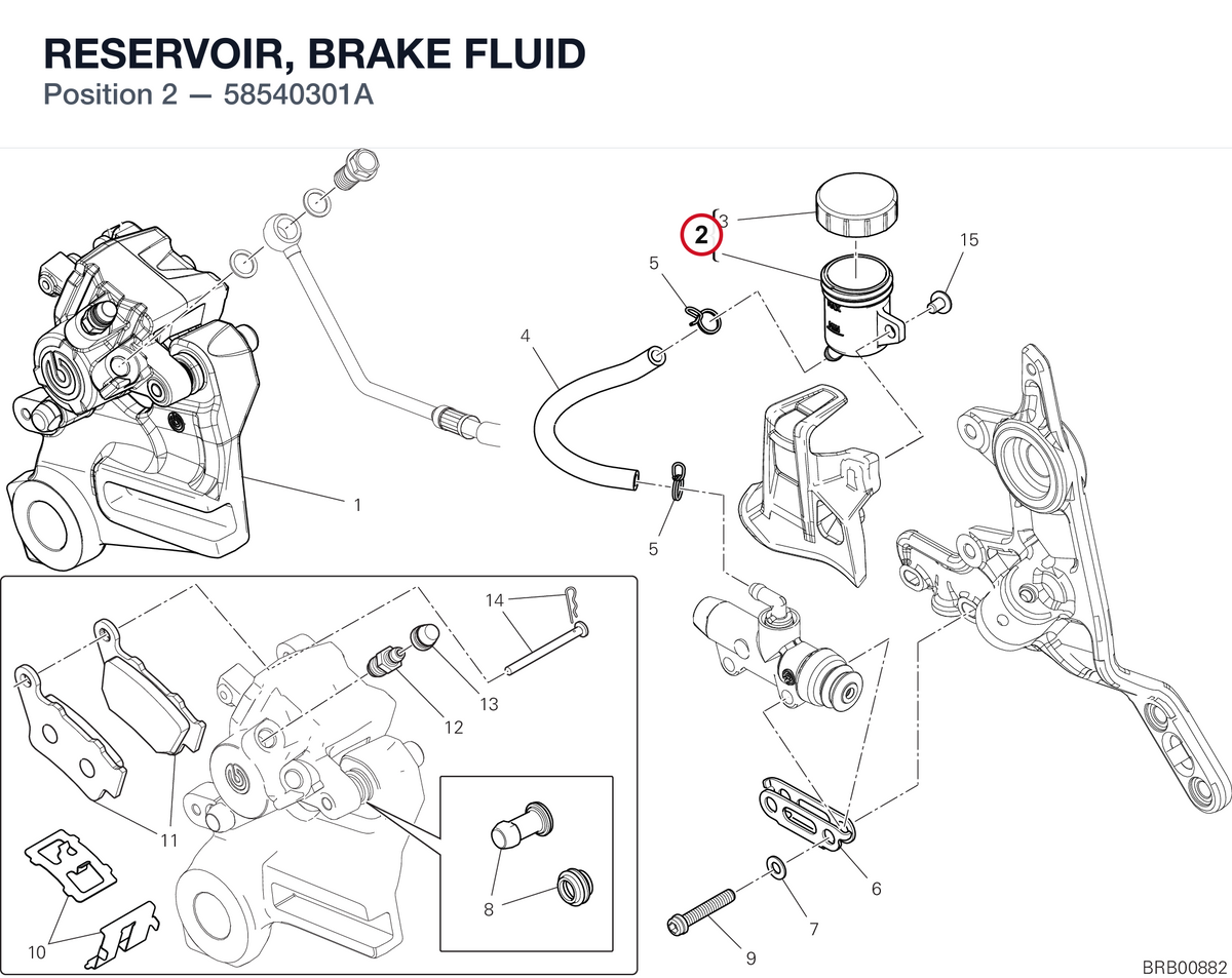 RESERVOIR, BRAKE FLUID 58540301A diagram position
