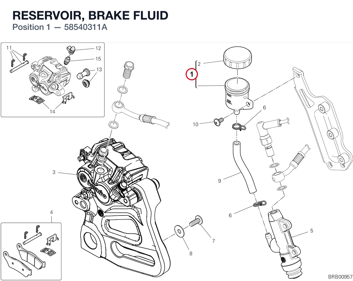 RESERVOIR, BRAKE FLUID 58540311A diagram position