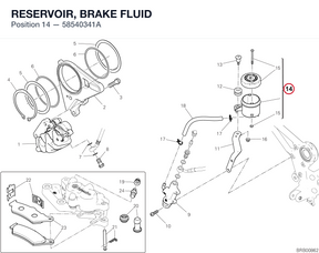 RESERVOIR, BRAKE FLUID 58540341A diagram position