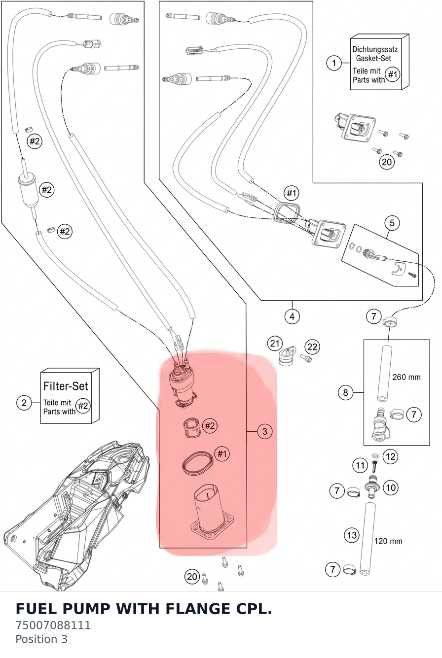Diagram preview: FUEL PUMP WITH FLANGE CPL. (75007088111)