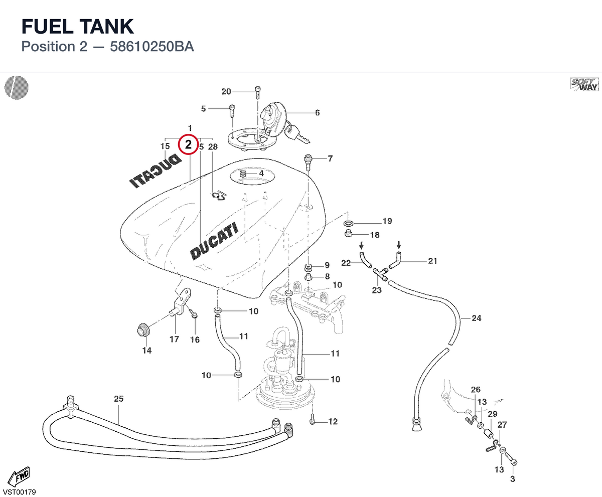 FUEL TANK 58610250BA diagram position