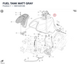 FUEL TANK MATT GRAY 58610291DB diagram position