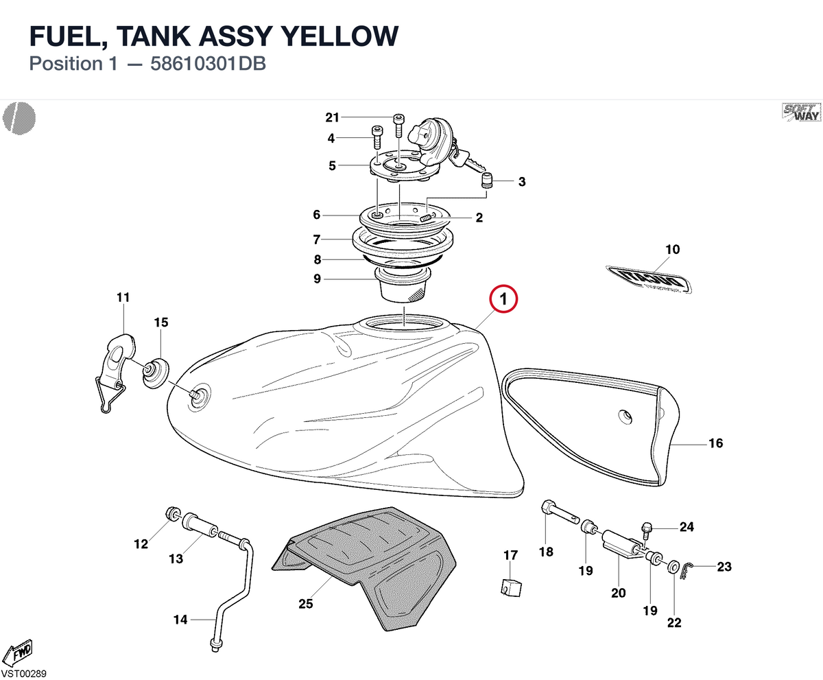 FUEL, TANK ASSY YELLOW