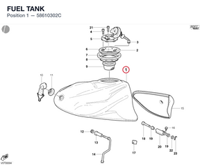 FUEL TANK 58610302C diagram position