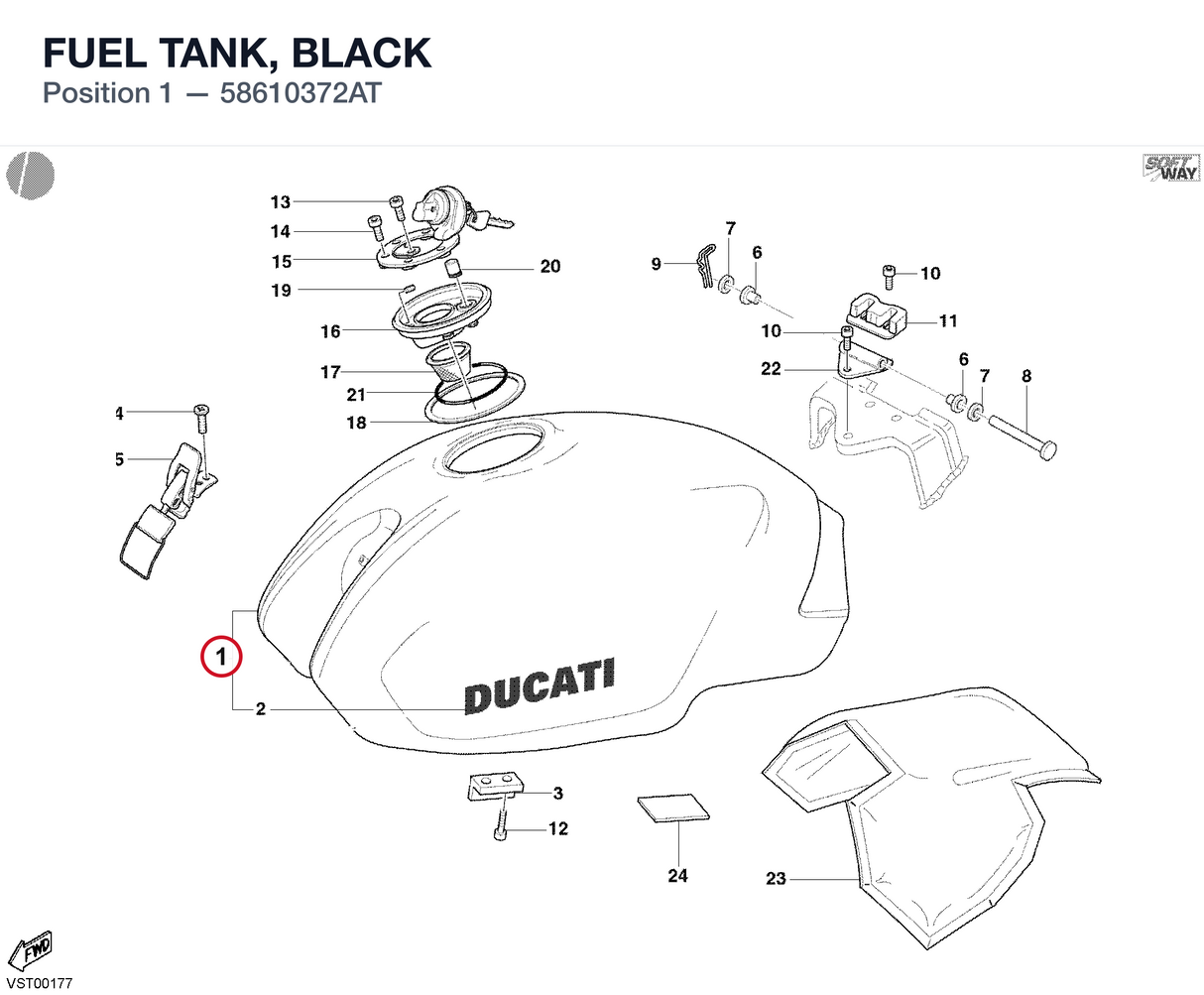 FUEL TANK, BLACK