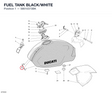 FUEL TANK BLACK/WHITE